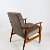 Lis armchair, 1970s, light chocolate brown velvet Jade