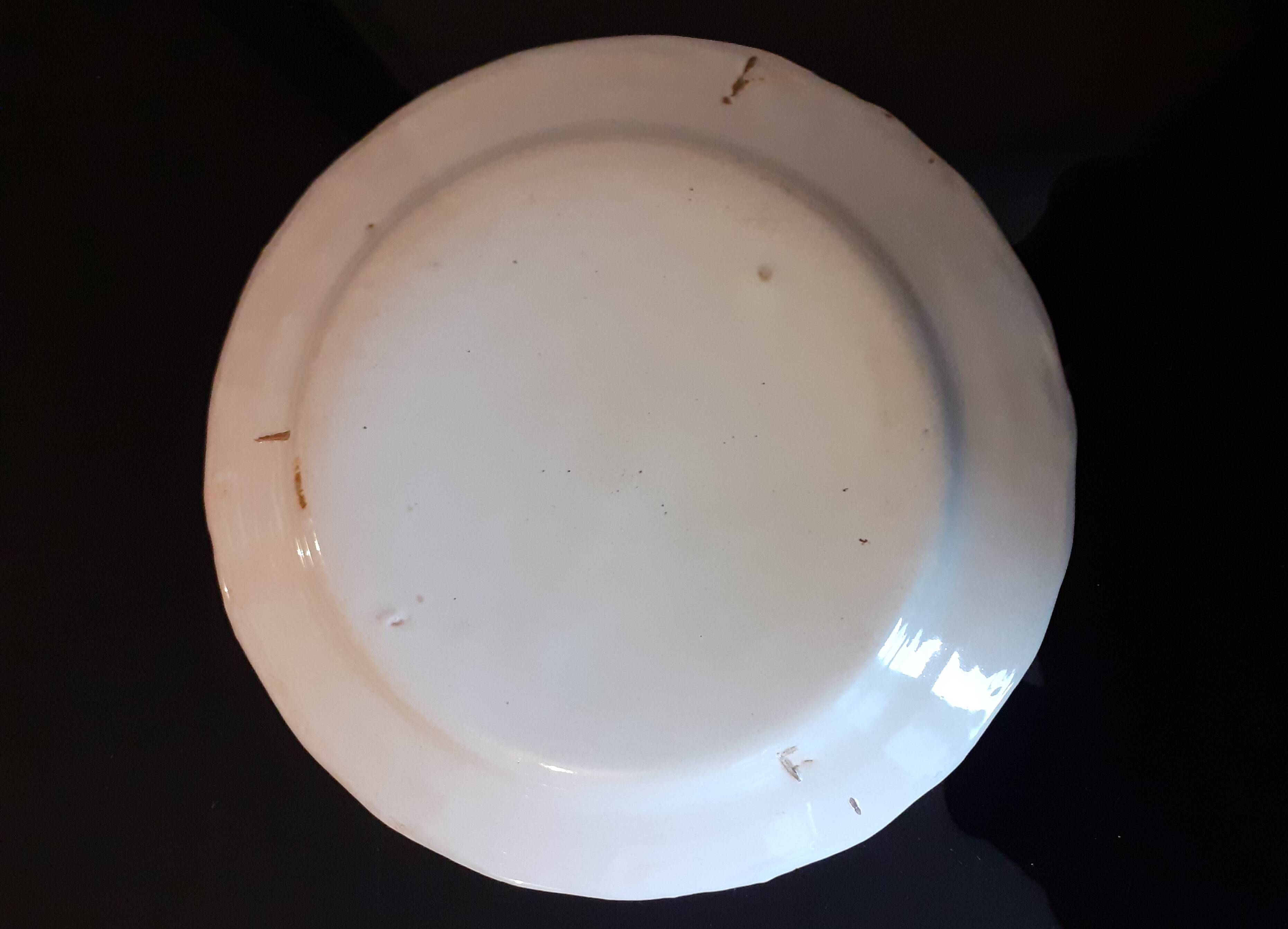 Old hollow plate from Islettes / Floral decoration