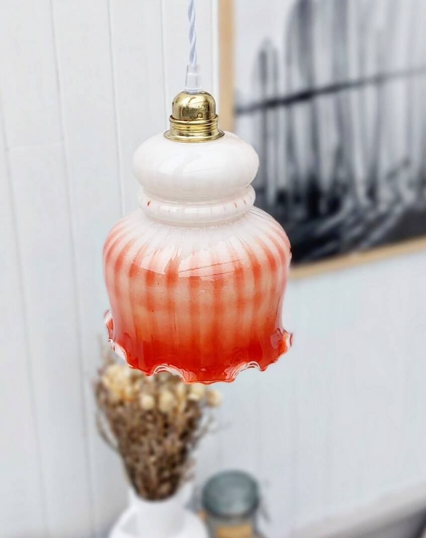 Vintage opaline pendant light
