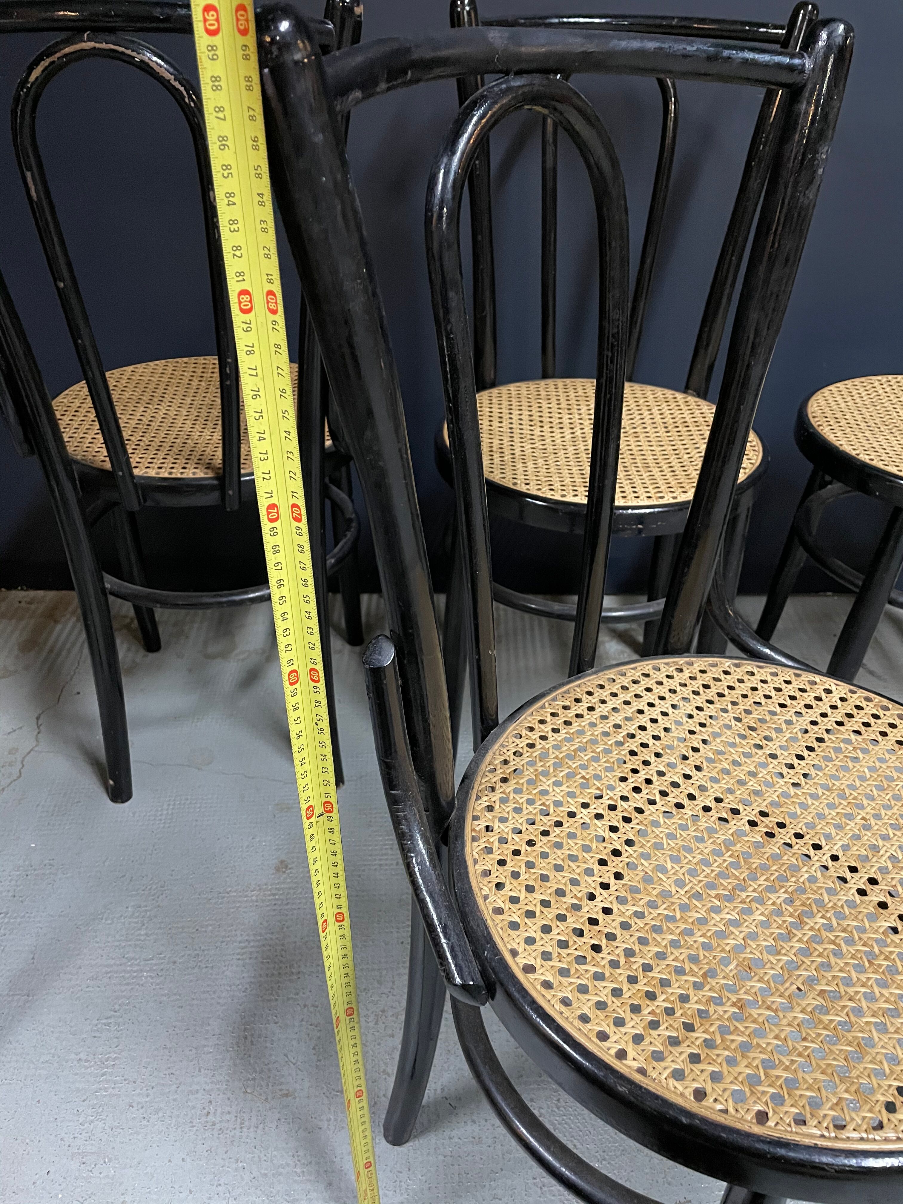 4 chairs bistro cané wood courbet