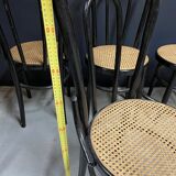 4 chairs bistro cané wood courbet