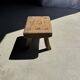 Petit stool, tabouret d'appoint en teck massif ovale wabi-sabi H25 37x27