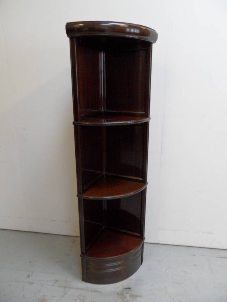 Vintage mahogany corner bookcase 1950's