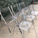 Vintage plexiglass folding chairs