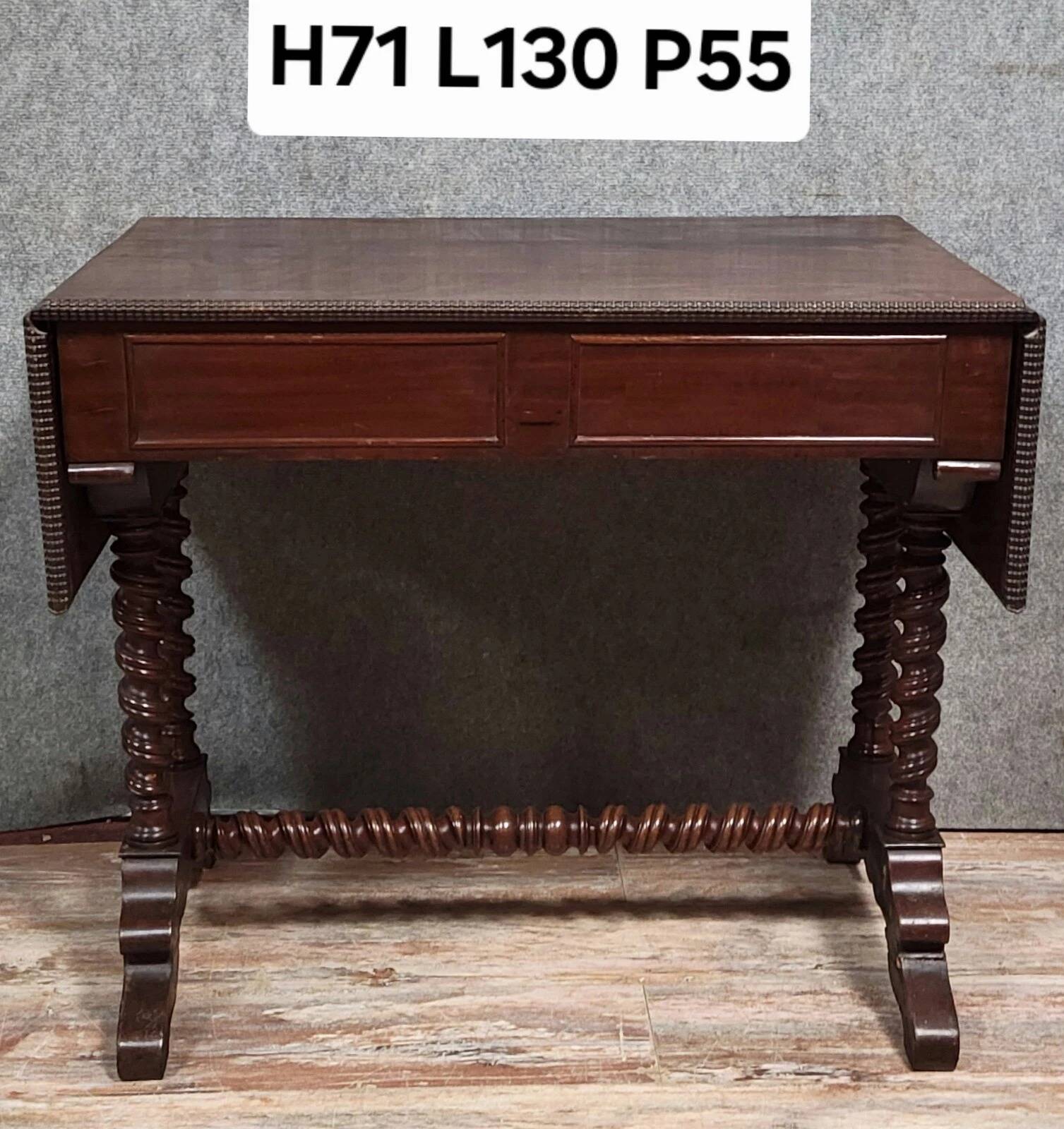 Napoleon III period winged desk table in mahogany