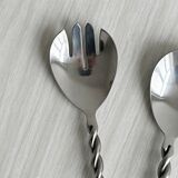 Twisted metal salad servers