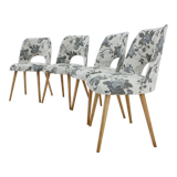 1960s Set of Four Oswald Haerdtl dining Chairs in Fabric ,Czechoslovakia