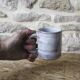 Set of 4 ceramic mugs Grandjean-Jourdan Vallauris 70s