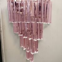 Pink triedro murano glass twister wall sconce