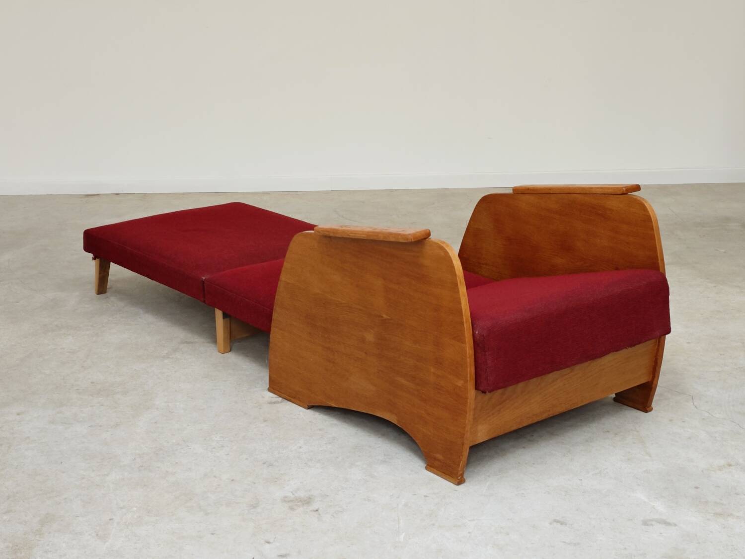 Art Deco Eastern European convertible daybed folding armchair 1960