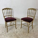 Pair of charivari chairs in gilded wood