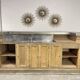 19th-century zinc and solid oak bar counter