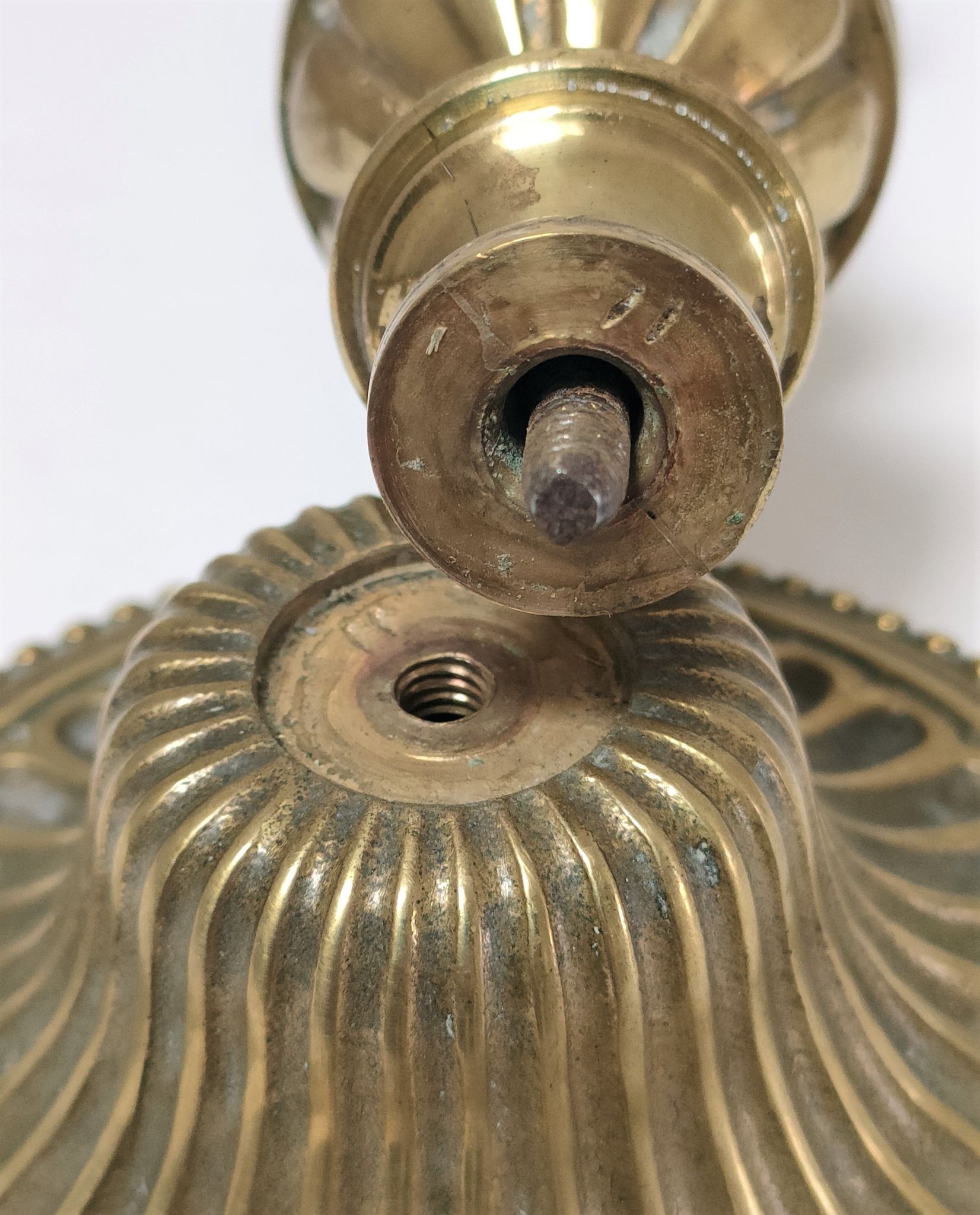 Pair of candle holders torches gilded bronze patinated style louis xvi period 19th century