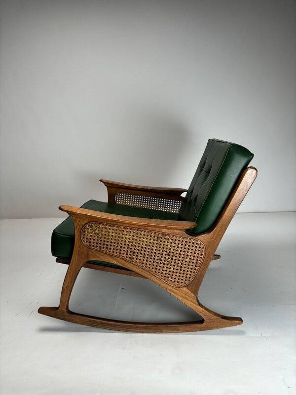 Mid-Century Modern Cane Rocking Chair, 1950s