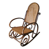 Rocking-chair en cannage ancien