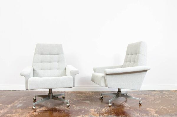 Chaise de Bureau d'Up Závody sur roulettes en métal, Tchécoslovaquie, 1970