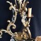 Lustre cage  à 3 lumières cristal et bronze