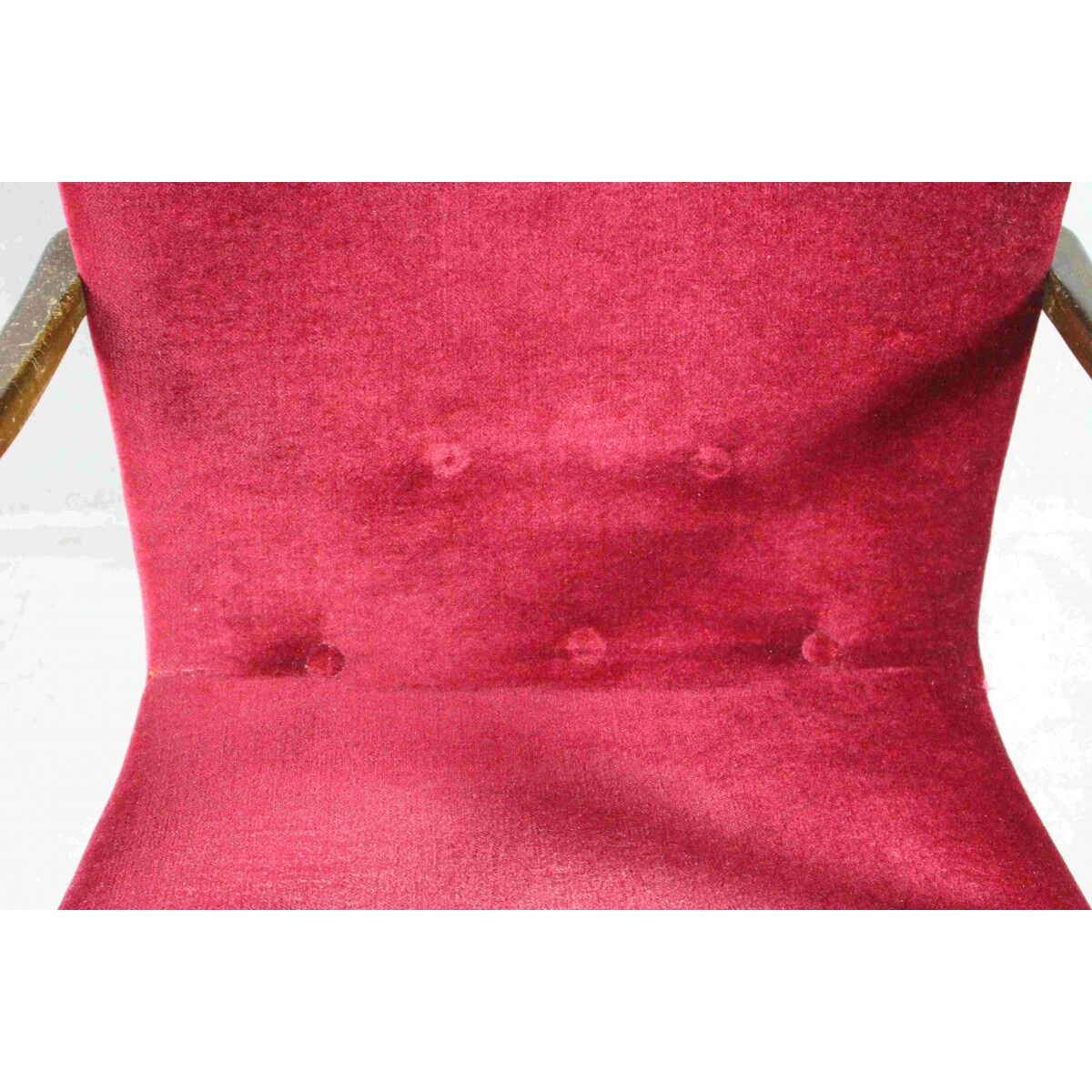 Velvet armchair with footstool, Denmark 1950s