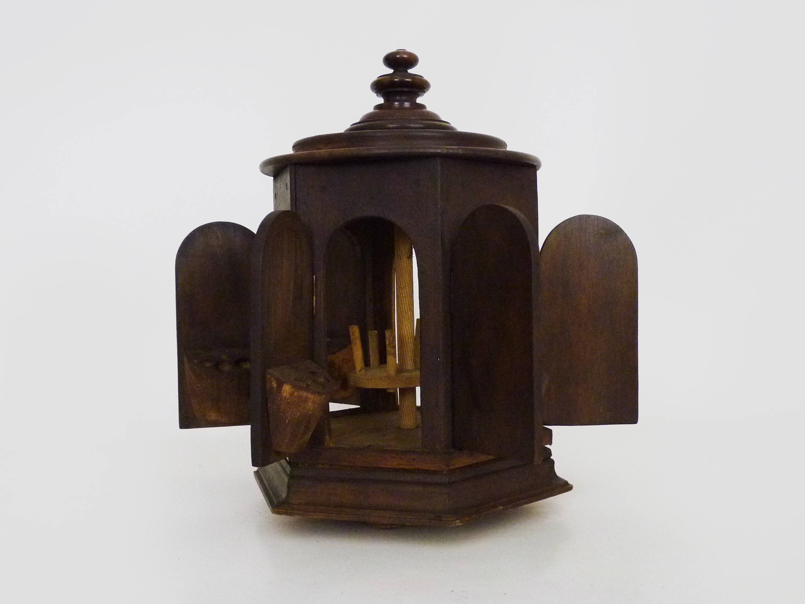 Old wooden cigar and cigarette cellar, carousel, snuff. 40s 50s