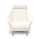 Pair of white boucle armchairs, 1950s, set of 2