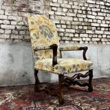 Walnut armchair from louis xiii period from the 17th century