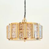 Mid-Century Scandinavian Brass and Glass Ceiling Light by C. Fagerlund for Orrefors, 1960s