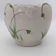 Vintage ceramic cache-pot with floral relief (Barbotine) – Ø 20 cm
