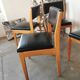 Set of 4 chairs scandinavian style wood and skaï black