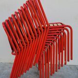 Series of 12 Tolix bistro chairs by Xavier Pauchard model T4 - 1950s