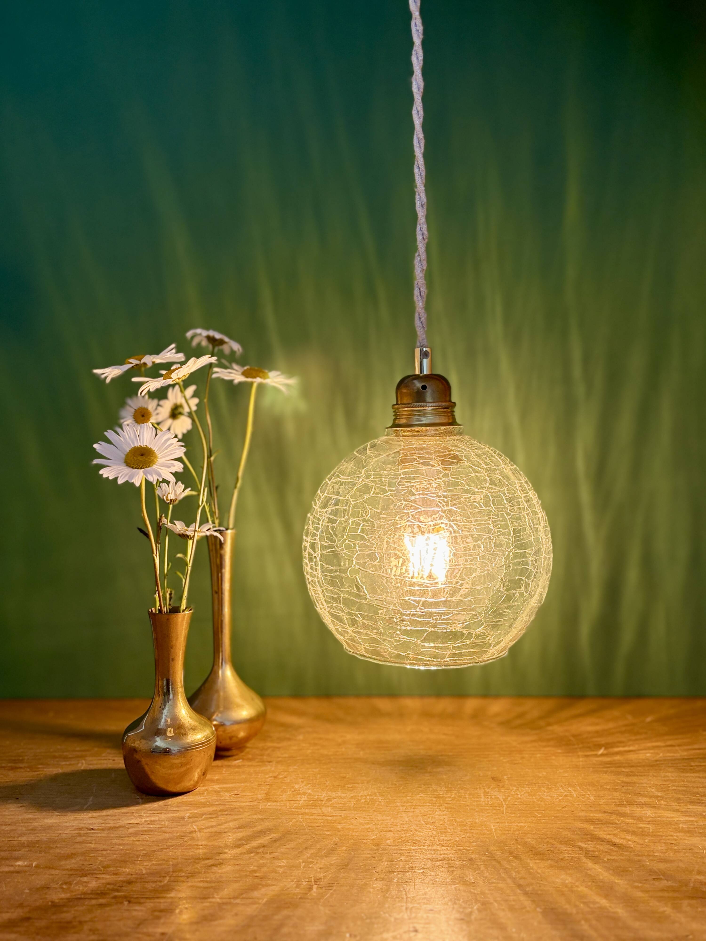 Vintage glass suspension globe