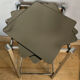 1970s sofa end harness in chromed metal, 3 removable shelves smoked mirrors (available)