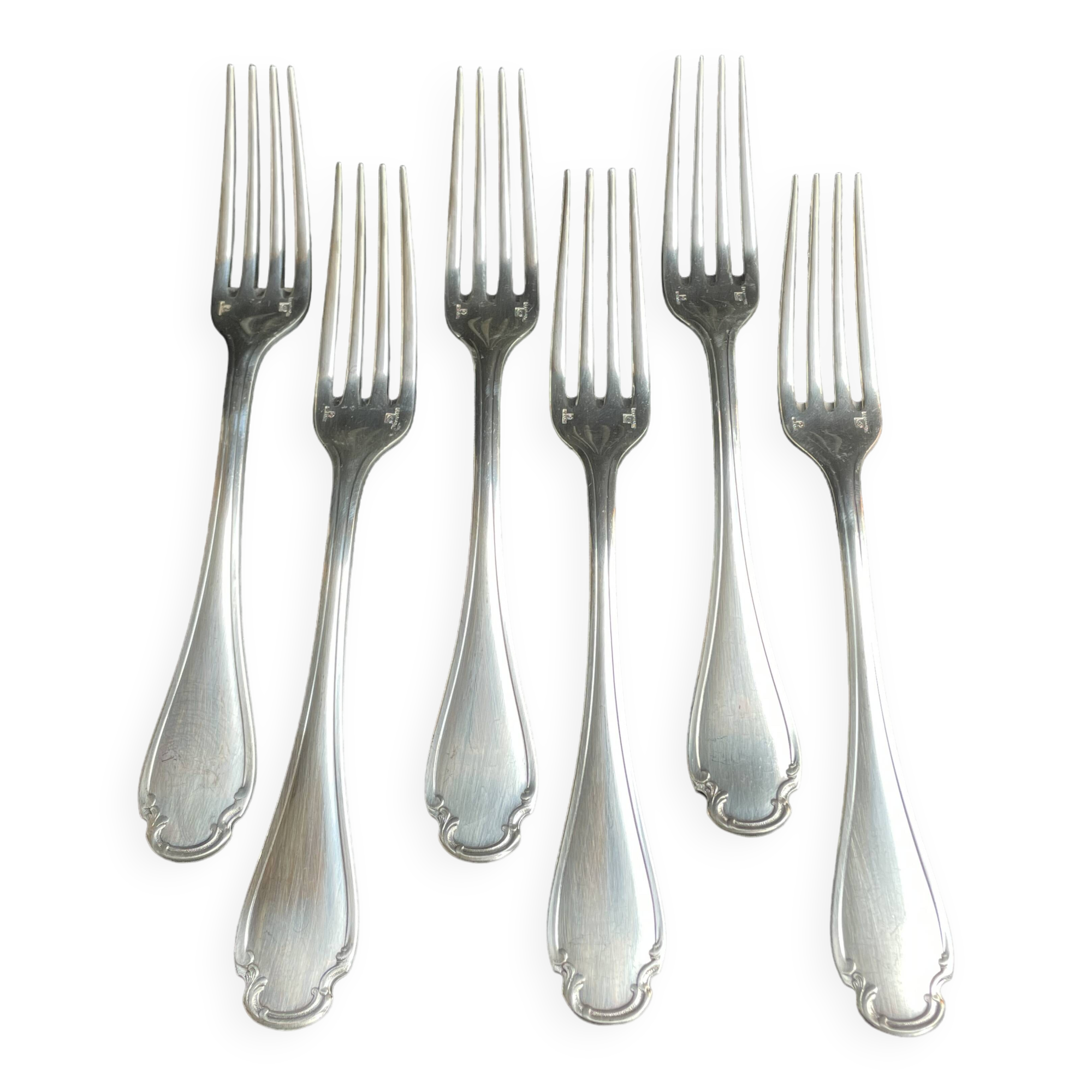 6 christofle pompadour table forks