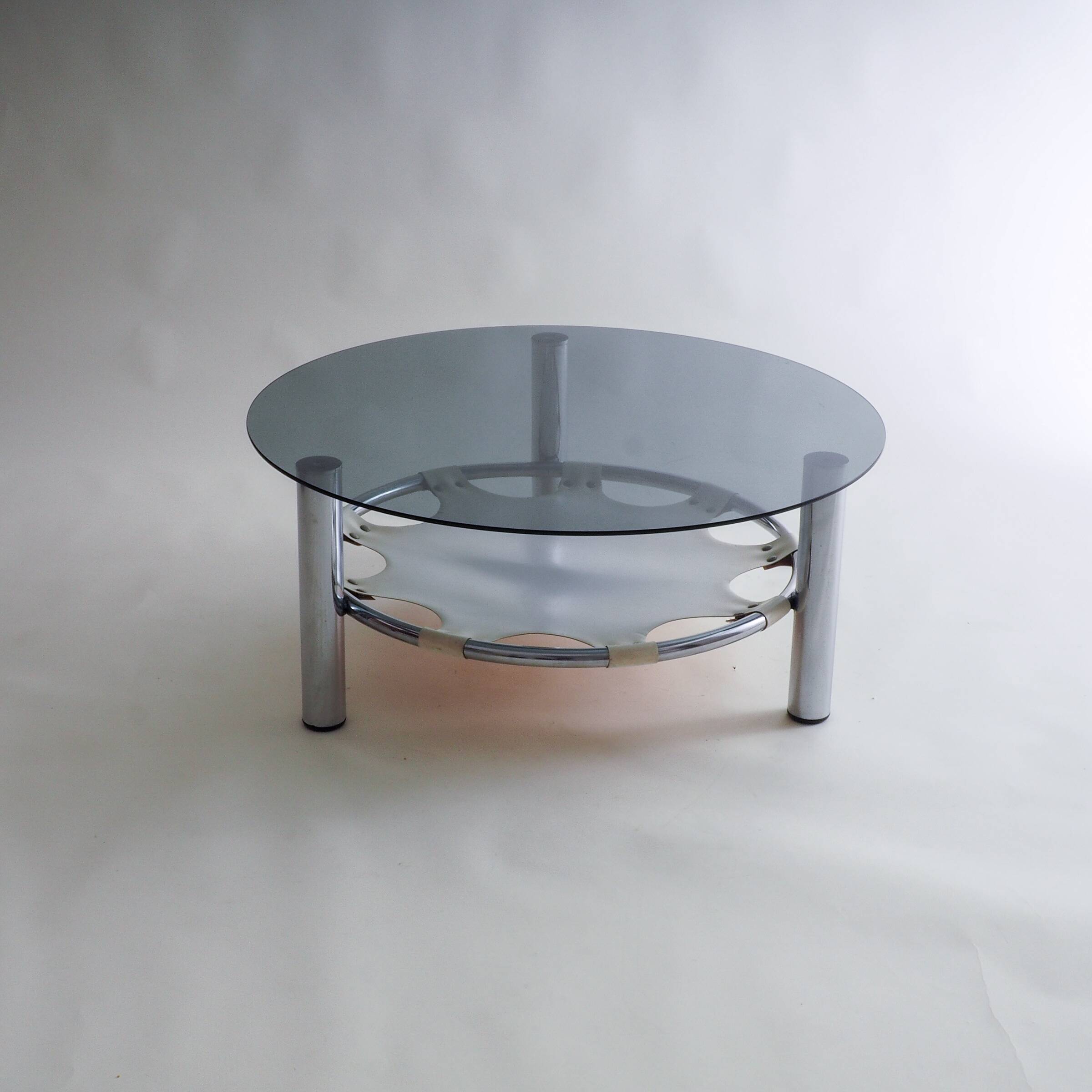 Space Age Glass And Chrome Coffee Table