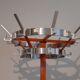 Coat rack vintage wrought iron orange and chrome