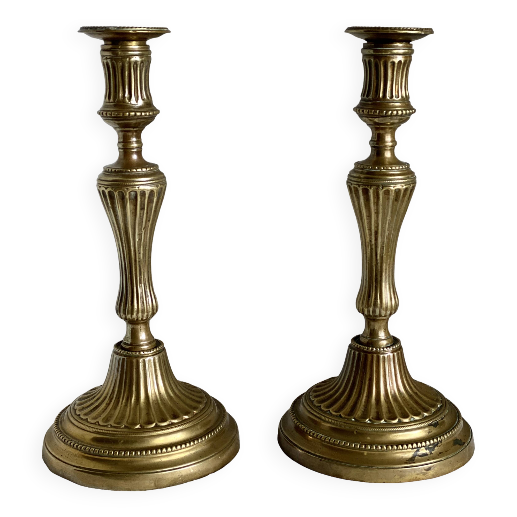 Pair of 19th century brass candlesticks