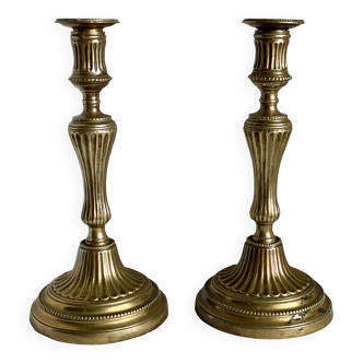 Pair of 19th century brass candlesticks
