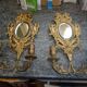 Paire d'appliques bronze avec miroir biseauté XIXème