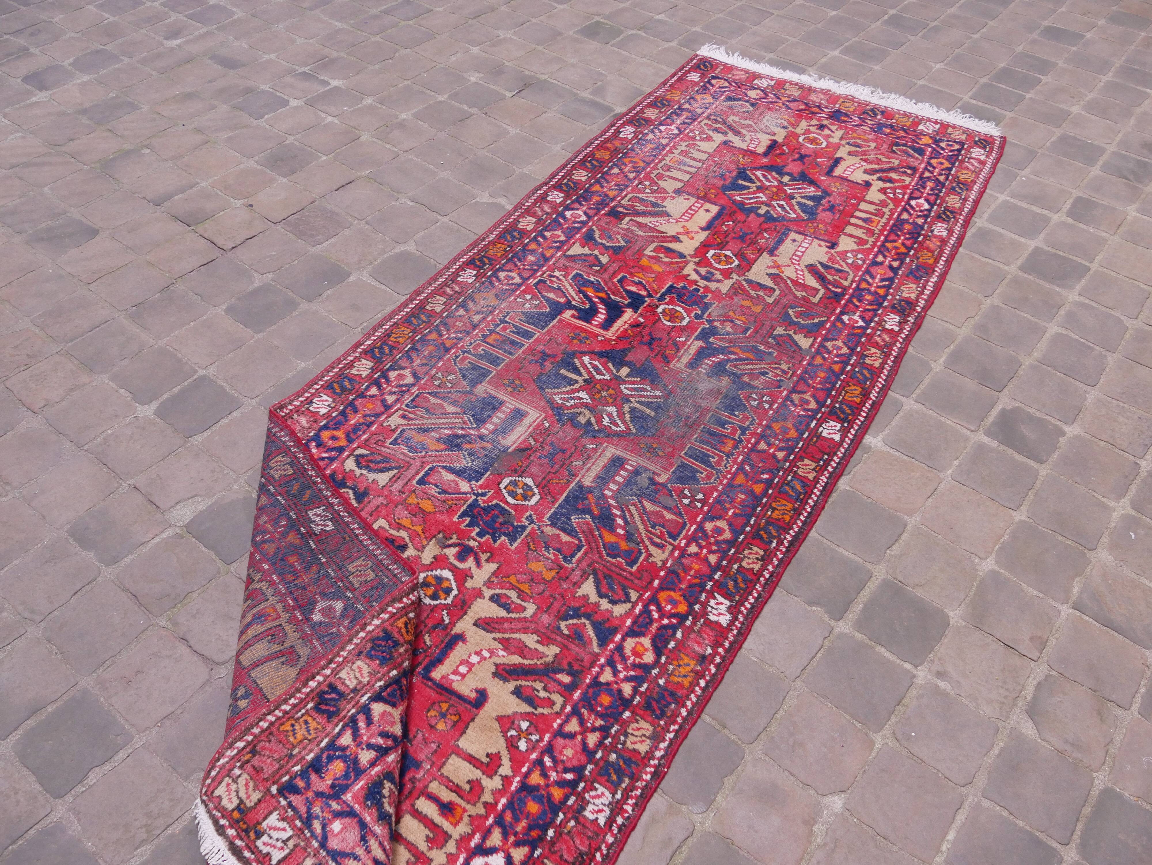 Handmade Oriental carpet of Persian corridor Hamadan