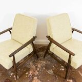 Vintage Armchairs Designed By H. Lis, Poland, 1960's, Set Of 2