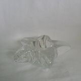 Star candle holder in glass or bubbled crystal, Biot type