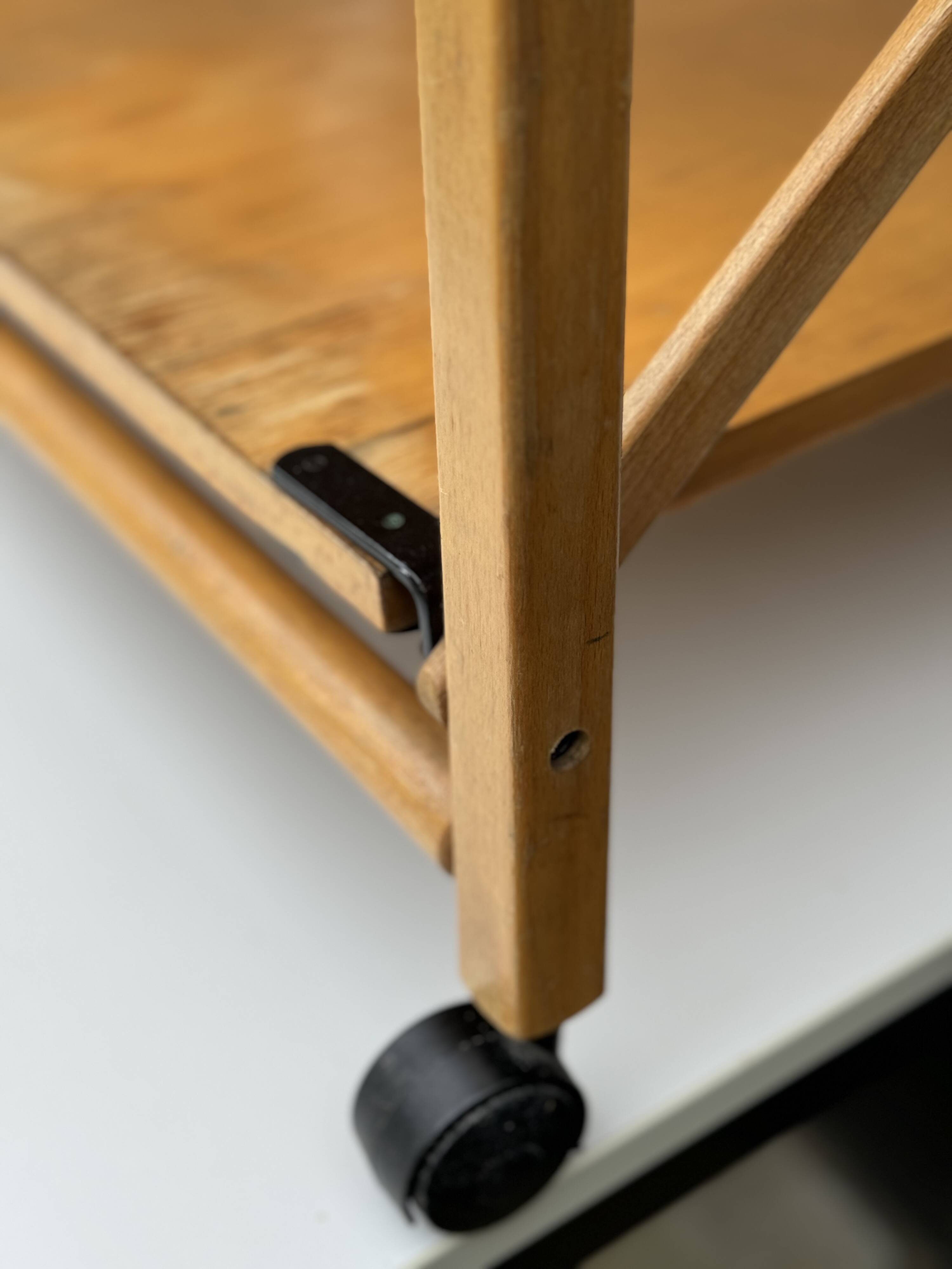 Vintage Foldable Pine Wood Serving Cart