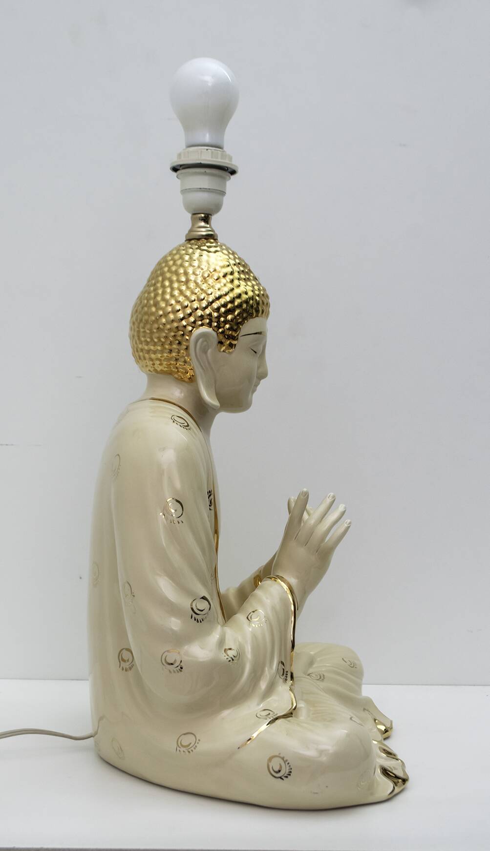 Mid-Century Modern Italian Porcelain Buddha Table Lamp by Zanotto, 1970s