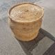Vintage rattan grain basket