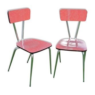 Pair of red formica chairs 1950/60