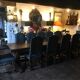 Monastery table - 9 chairs and 2 Louis XIII oak armchairs.