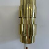Pair of Scandinavian teak and brass sconces