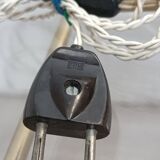 Leather-covered brass table lamp by Jacques Adnet 1950s