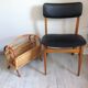 Magazine holder in rattan and braided wicker / vintage 60s-70s