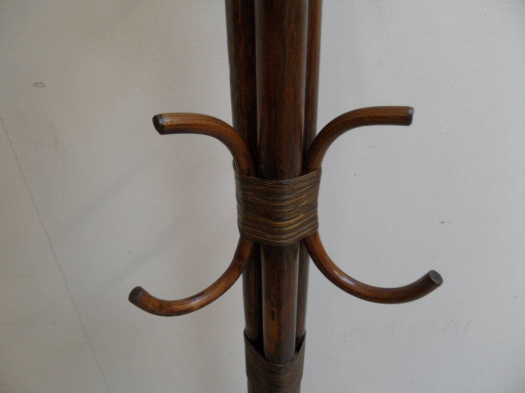 Vintage standing coat rack in bamboo