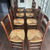 8 wooden chairs - 1950s